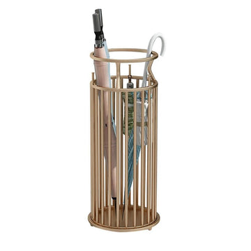 Chic Golden "Marble Pillar" Style Umbrella Stand in Metal